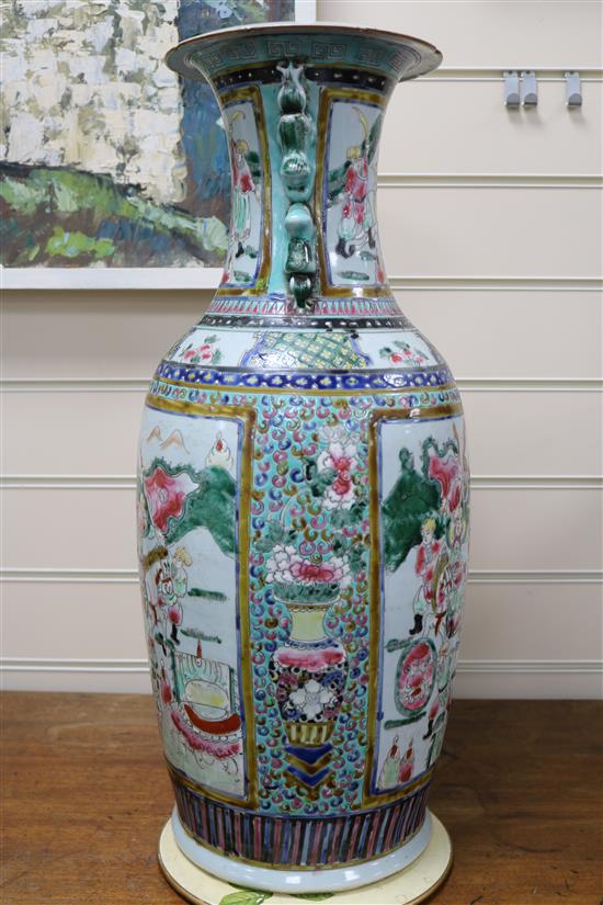 A large Chinese famille rose vase